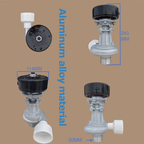 Impact Type Portable Hydropower Turbine Generator 1000W 220V with aluminum alloy material and dimensions visible