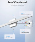 Installation diagram for 24 Inch Vanity Light Bar Over Mirror LED Daylight 6000K Chrome Bathroom Fixture For Makeup And Grooming.