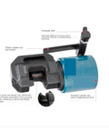 Heavy Duty Electric Hydraulic Rebar Cutter With Swivel Head And Cr12Mov Blades showing universal joint and non-slip handle.