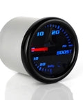 Tinted Seven Color Turbo Boost And Vacuum Gauge Kit For Turbo Cars 0 To 30 PSI Boost And Negative Thirty To Zero InHg Vacuum Mechanical Dial 52 Millimeter Real Time Readouts For Quick Boost Checks Easy Install, 52mm black dial