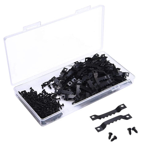 Sawtooth Picture Frame Hangers With Screws Black Metal Heavy Duty 39mm By 7mm By 4mm Easy Install Rust Resistant 150 Pack