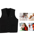 Adjustable Electric Heating Vest With Three Heat Levels For Outdoor Work Fishing Hiking And Camping Lightweight Breathable Fabric Size XL.