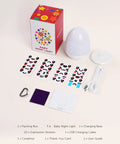 Kid Friendly Portable Egg Night Light With Stable Charging Pad Touch Control Nursery Lamp and accessories on display