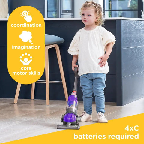 Child playing with Dyson Ball Miniature Vacuum Toy For Kids 3 Plus With Realistic Twist And Turn Action Totally Dope Creative Roleplay And Fine Motor Skills Development For Endless Pretend Play Sessions
