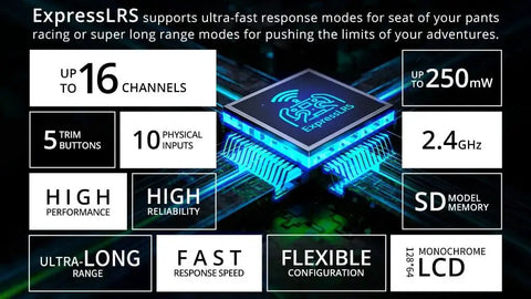 ExpressLRS features of MT12 Open Source Surface Radio With ExpressLRS Receiver For RC Cars And Boats No Fuss EdgeTX Ready