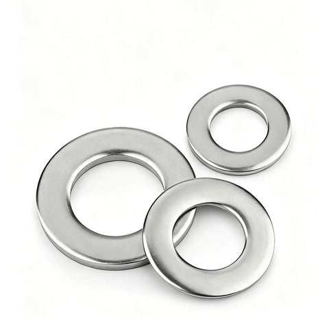 Thickened Oversized Stainless Flat Washers Set 1.6 To 24 Mm 304 Stainless Steel Heavy Duty Load Distribution Kit For Screws And Bolts Rust Resistant For Indoor Outdoor Use Great For DIY And Pro Jobs, three washers