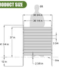 Two Pack 38 Inch Wide By 42 Inch High Wood Privacy Fence Panels No Dig Privacy Screen dimensions illustration