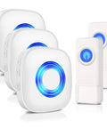 Waterproof Wireless Doorbell Kit For Home And Classroom, 1300ft Range, 58 Ringtones, 5 Volume Levels With Mute Mode, 3 Receivers And 2 Buttons