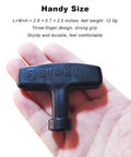 Two Pack Gasoline Engine Starter Handle Grip for Lawn Mower Generator Chainsaw Recoil Starter Pull Handle Durable Hard Plastic Comfortable Three Finger Grip Fits 6mm Rope Hole shown in hand