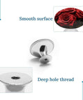 Red Rose Round Cabinet Pulls 1.1 Inch Hole Center Stainless Steel Knobs With Screws, smooth surface and deep hole thread detail