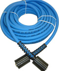 Blue Kink Resistant Pressure Washer Hose One Quarter Inch 3100 PSI 50 Feet Made In USA flexible with 22mm fittings