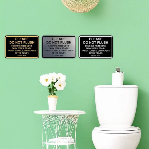 Please Do Not Flush Sign For Bathrooms Classic Framed Etiquette Notice 4 By 6 Inch Brushed Silver Frame 1 Pack Keeps Your Pipes Flowing By Reminding Guests Not To Flush Wipes Diapers Or Trash