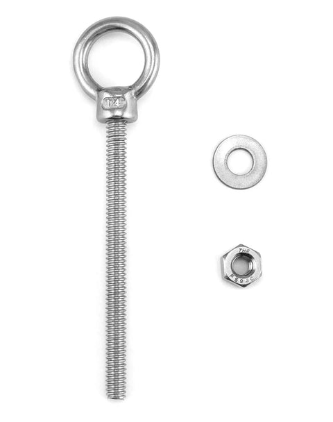 Stainless Steel Eye Bolts Heavy Duty 25 Pack 1/4 By 3 Inch Marine Grade Threaded Eyebolts With Nuts And Washers For Lifting, Rigging, Rope