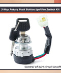 3 Way 3 Wire Rotary Push Button Ignition Switch Kit Replacement For Hammerhead SS150 GTS150 SS250 GTS250 LE150 Trailmaster