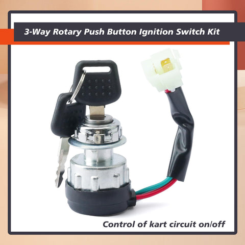 3 Way 3 Wire Rotary Push Button Ignition Switch Kit Replacement For Hammerhead SS150 GTS150 SS250 GTS250 LE150 Trailmaster