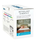 Box side view with text about high CRI light quality for home interiors, bringing vibrant, rich, and natural colors to rooms.