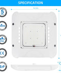 150W LED Canopy Light Fixture Ultra Bright 19500 Lumens 5700K Daylight Waterproof IP65 shop light specifications illustration