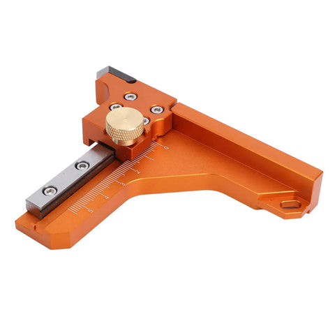 Close-up of Heavy Duty Aluminum Alloy Height Gauge And Depth Ruler, featuring a precise measurement scale for woodworking.
