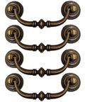 Vintage Brass Drawer Pulls Set Of 2 Or 4 Handles For Dresser Cabinets Home Office Desk Durable Zinc Alloy Anti Rust Hardware
