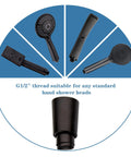 Types of hand shower heads compatible with 69 Inch Extra Long Stainless Steel Shower Hose With Brass Insert, Oil Rubbed Bronze Finish.