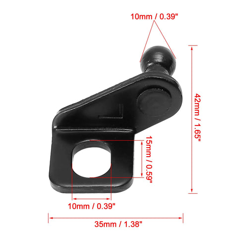 2 Pair 10mm Ball Studs Mounting Brackets Black For Gas Struts Shocks Hood Lifter Replacement Hardware 15x10mm Mounting Holes 3mm Thick Fits 10mm Ball Socket 42x35x21mm, black steel bracket with 10mm ball stud