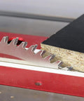10 Inch Ultra Smooth Crosscut Saw Blade With 80 Teeth, Five Eighths Inch Bore, cutting through engineered wood