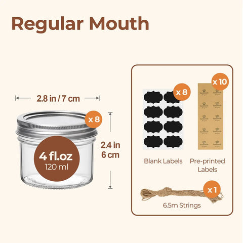 Pretty Dang Awesome Mini Mason Jars 8 Pack Regular Mouth Glass Containers With Tight Screw Top Lids Super Handy For Spices Tiny Jams Pure Honey Party Favors And Quick Pantry Organization Solutions