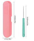 Next Level Cookie Scribe Needles For Home Bakers, 5.2 Inch Precision Icing Art Pins with pink case and mint handle.