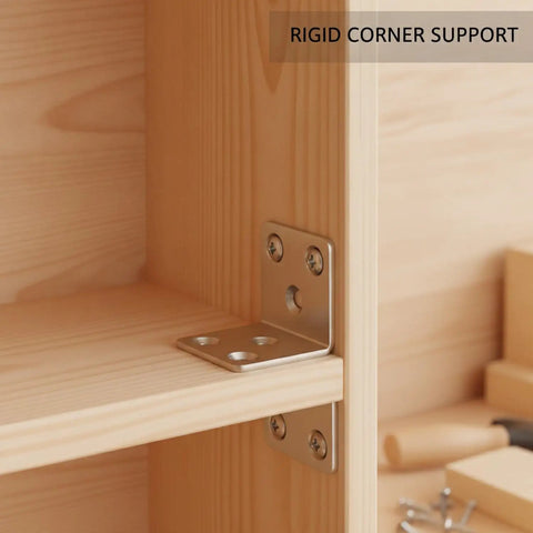 Heavy Duty Stainless Steel L Bracket Corner Brace For Furniture Repair And Cabinet Shelf Reinforcement, slim low profile