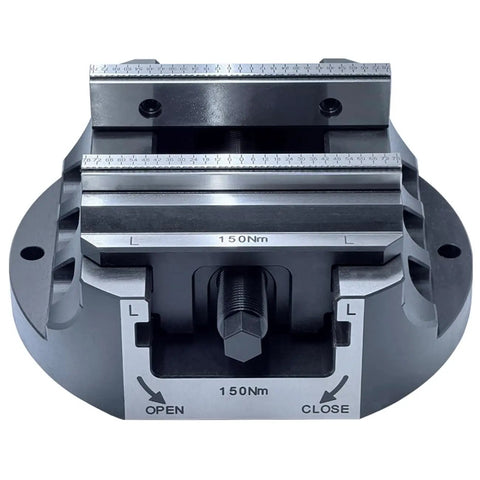 Heavy Duty CNC Self Centering Milling Vise Built Tough With A Rock Solid Alloy Base And Wide Jaw Opening for precision milling setups.