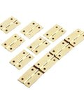 Beefy Four Hole Rotating Concealed Cabinet Hinges Set For Doors And Drawers, 10 Pieces, 35 By 22 Mm, Heavy Duty, brass finish, top view