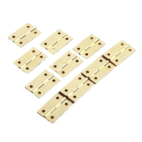 Beefy Four Hole Rotating Concealed Cabinet Hinges Set For Doors And Drawers, 10 Pieces, 35 By 22 Mm, Heavy Duty, brass finish, top view