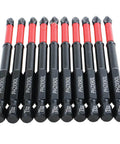 Phillips PH2 magnetic anti-slip screwdriver bit set, 10-pack, 3-1/2-inch length for impact drivers