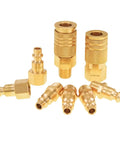 Eight Piece Quarter Inch NPT Brass Air Compressor Fittings Quick Connect Kit For Easy Hookups And Hose Repair Coupler And Plug Set