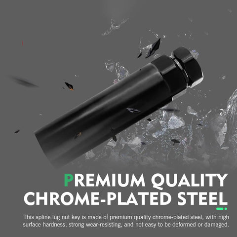 Big Six Spline Lug Nut Socket For Wheel Lock Removal, chrome steel, shown close-up, highlighting durability and design