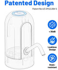 Diagram of Portable USB Powered Water Pump For 3 To 5 Gallon Jugs with patented design, showing leaky and stain-resistant features.