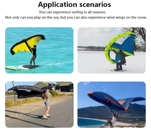 Handheld Inflatable Wing For Wing Foiling And Kitesurfing, Durable Polyester Surf Kite With Storage Bag, Dual Airbag Design