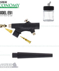 Beginner Friendly Single Action External Mix Siphon Feed Airbrush Set With 0.8mm Tip And One Eighth Inch Air Inlet pieces overview