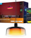 Modern Three Layer Pendant Lights For Kitchen Island Featuring Rgbic Smart Color Changing Strips And Dimmable Warm White Output with packaging.