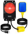 Heavy Duty Sump Pump Alarm High Water Level Alert 110dB IP67 Waterproof For Indoor Outdoor Use Loud Flood Warning With Red LED Indicator Easy Mount Durable Alarm System For Basement Protection, mounted sensor and cord