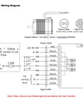 Wiring diagram for Integrated Closed-Loop Stepper Motor with built-in encoder and pulse-direction interface.