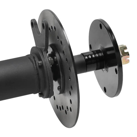 Heavy Duty Rear Differential Axle Kit 43.3 Inch With 6T Spline Drive, 25mm Shaft, 110mm Wheel Hubs And 4 Bolt Flange, shown close-up.