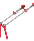 Titanium Alloy Quick Release Skewer Lever For Mountain And Road Bikes, Ultra Lightweight Wheel Fastener shown in red color