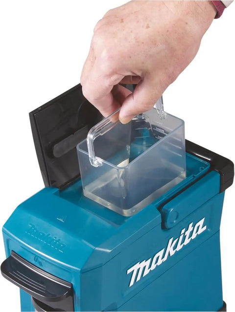 Cordless Coffee Maker For 18V LXT And 12V Max CXT Batteries, Tool Only, with a removable water container being lifted by hand.