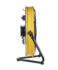 Side view of Heavy Duty 20 Inch Shroud Fan With Industrial Grade Motor Delivers 6300 CFM High Velocity Air Circulation For Workshop Garage Warehouse And Industrial Spaces IP44 Enclosed UL Listed For Safety