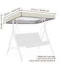 Diagram showing dimensions of Beefed Up Outdoor Swing Canopy Replacement Cover Waterproof Top For 75x47 And 84x48 Inches