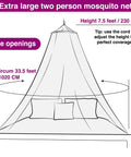 Glow In The Dark Stars Canopy Bed For Girls With Galaxy Lights And Princess Net Tent, kid friendly bedroom decor, net dimensions shown