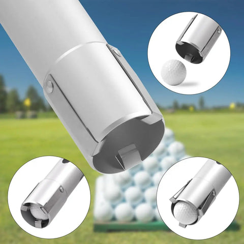 Close-up of Golf Ball Shag Bag With Detachable Aluminum Tube Holds Up To 70 Balls Ball Retriever Lightweight Aluminum Handle And Frame