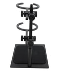 Slick Dual Tier Pour Over Coffee Stand Set With Premium Glass Carafe And Aluminum Hand Drip Brewing Rack, adjustable black aluminum rack.
