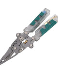 Folding Wire Stripper Plies With Voltage Tester 8 Inch Electrical Pliers Multi Functional Stripping Cutting Crimping Tool with ergonomic grip.